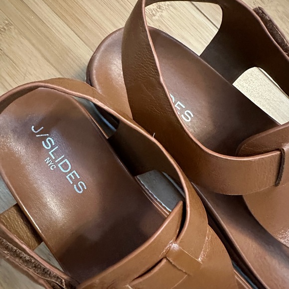 J/Slides leather Platform sandal size 8.5 - Picture 2 of 9